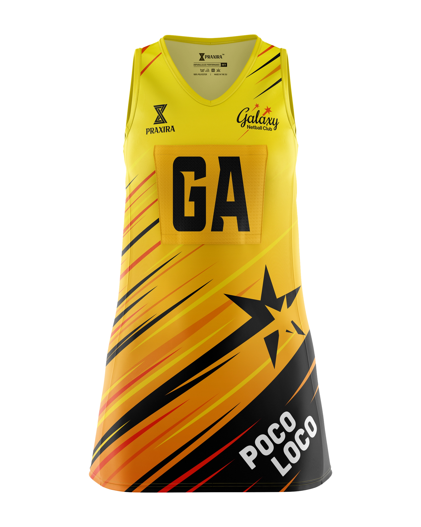 Galaxy Netball Club Dress - Gold
