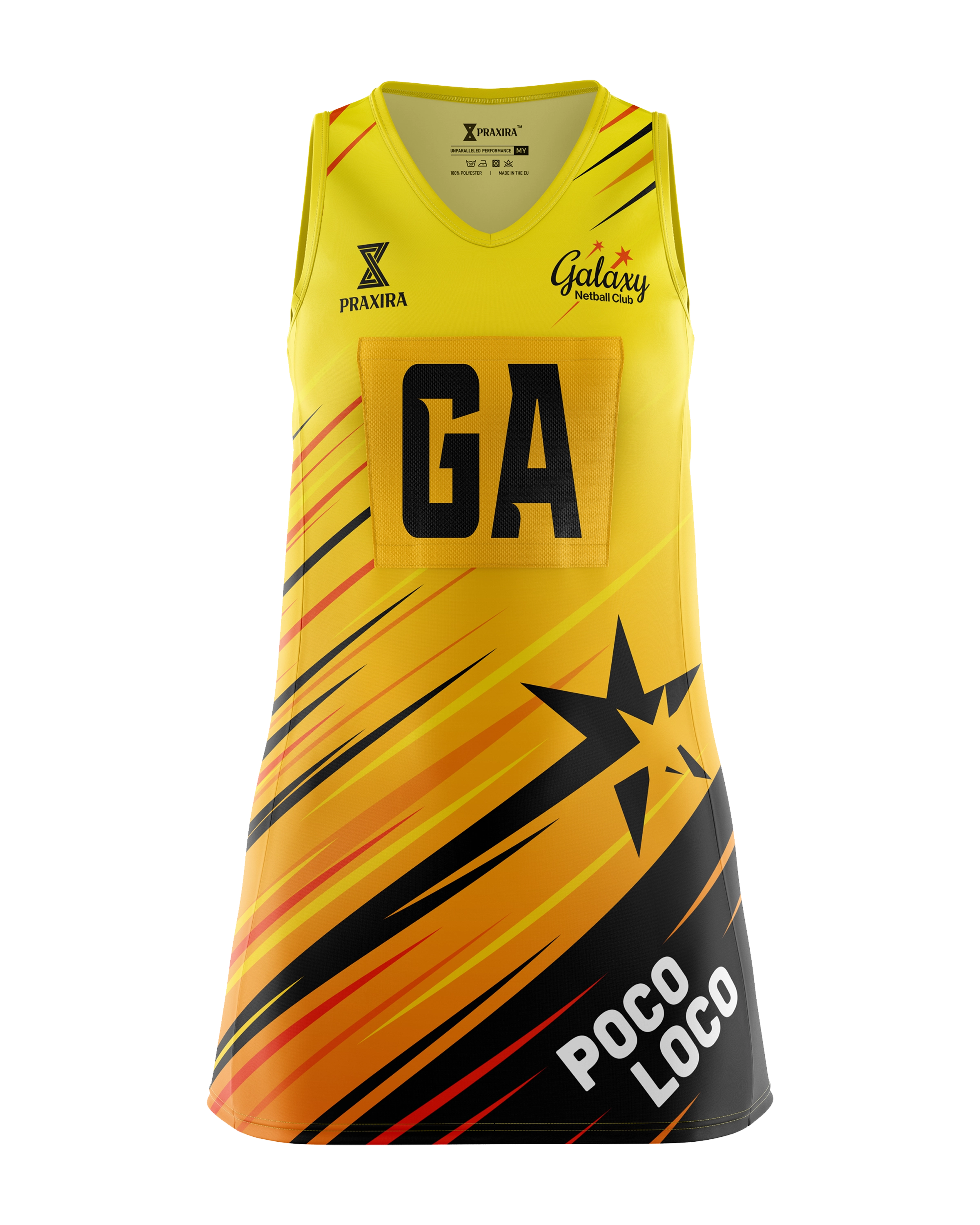 Galaxy Netball Club Dress - Gold