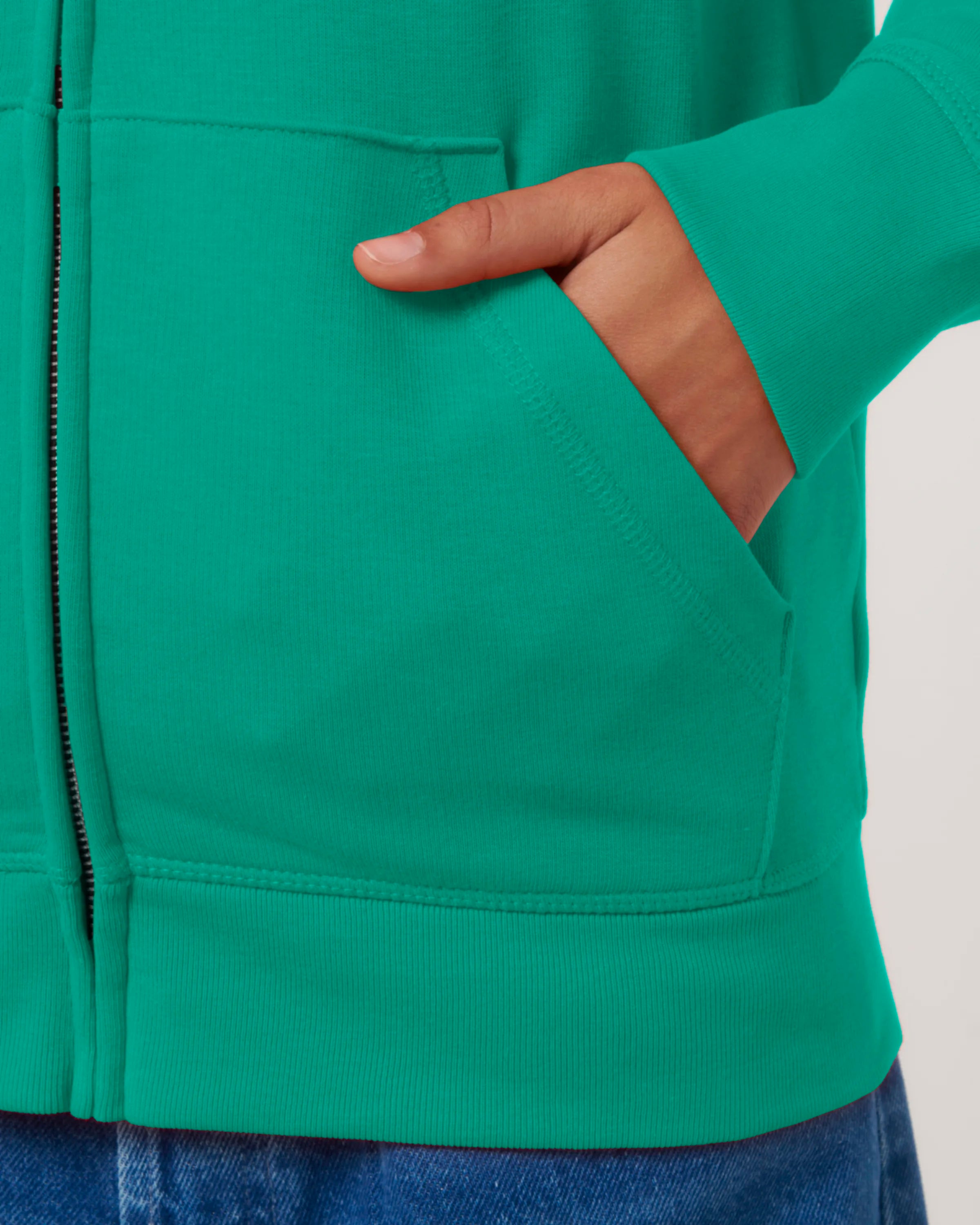 Limited Organic Zip-Through Terry Hooded Sweatshirt - Green Ready